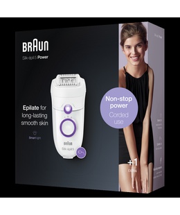 Epilātors Braun | Epilator | SE5505P Silk-epil | Operating time (max)  min | Bulb lifetime (flashes) | Number of power levels | White  Hover