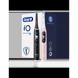 Birste Oral-B Electric Toothbrush | iO6 DuoPack | Rechargeable | For adults | Number of brush heads included 2 | Number of teeth brushing modes 5 | Black/Pink