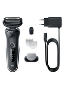  Braun | Shaver | 51-W1600s | Operating time (max) 50 min | Wet & Dry | Black/White