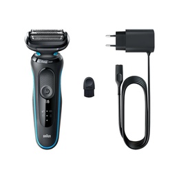  Braun | Shaver | 51-M1000S | Operating time (max) 50 min | Wet & Dry | Lithium Ion | Black/Blue