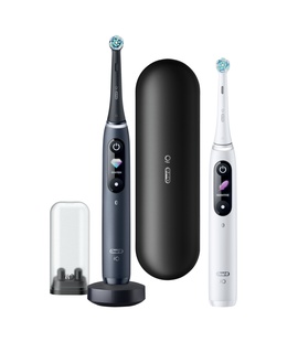 Birste Oral-B | Electric Toothbrush | iO8 Series Duo | Rechargeable | For adults | Number of brush heads included 2 | Number of teeth brushing modes 6 | Black Onyx/White  Hover