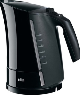 Tējkanna Braun | WK 300 | Standard kettle | 2200 W | 1.7 L | Plastic | 360° rotational base | Black  Hover