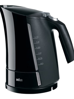 Tējkanna Braun | Kettle | WK500BK Multiquick 5 | Standard | 3000 W | 1.7 L | Plastic | 360° rotational base | Black  Hover