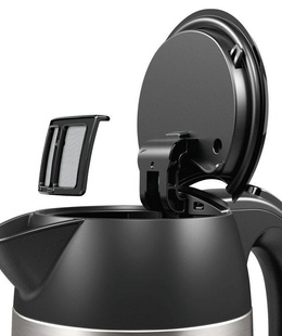 Tējkanna Bosch | Kettle | DesignLine TWK3P420 | Electric | 2400 W | 1.7 L | Stainless steel | 360° rotational base | Black/Stainless Steel  Hover