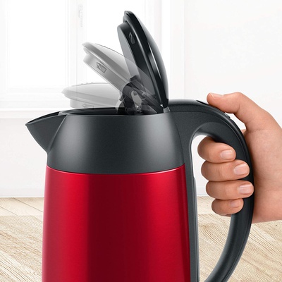 Tējkanna Bosch | Kettle | DesignLine TWK3P424 | Electric | 2400 W | 1.7 L | Stainless steel | 360° rotational base | Red