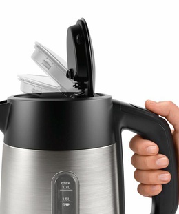 Tējkanna Bosch | Kettle | DesignLine TWK4P440 | Electric | 2400 W | 1.7 L | Stainless steel | 360° rotational base | Stainless steel/Black  Hover