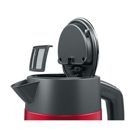 Tējkanna Bosch | Kettle | DesignLine TWK4P434 | Electric | 2400 W | 1.7 L | Stainless steel | 360° rotational base | Red/Black