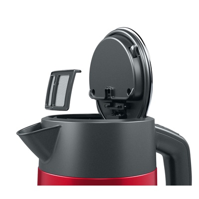 Tējkanna Bosch | Kettle | DesignLine TWK4P434 | Electric | 2400 W | 1.7 L | Stainless steel | 360° rotational base | Red/Black