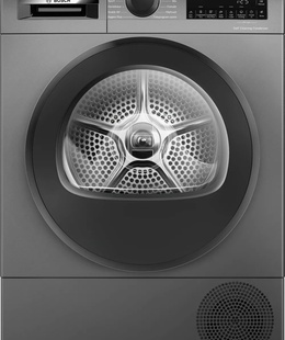 Veļas mazgājamā  mašīna Bosch Dryer Machine with Heat Pump | WQG245DXSN | Energy efficiency class Class C | Front loading | 9 kg | Condensation | LCD | Depth 61.3 cm | Grey  Hover