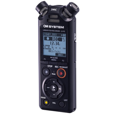 Diktofons Olympus | Linear PCM Recorder | LS-P5 | Black | Microphone connection | MP3 playback | Rechargeable | FLAC / PCM (WAV) / MP3 | 59 Hrs 35 min | Stereo