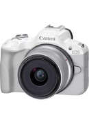  Canon | EOS R50 WH + RF-S 18-45mm F4.5-6.3 IS STM (SIP) | Megapixel 24.2 MP | Image stabilizer | ISO sensitivity (max) 32000 | Display diagonal 2.95  | Wi-Fi | Video recording | Automatic
