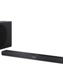  Sharp 2.1ch Ultra-slim Dolby Atmos/DTS Virtual: X Soundbar with Wireless Subwoofer | HT-SBW320 | 360 W | Bluetooth | Black | Wireless connection  Hover
