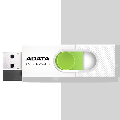  ADATA | USB Flash Drive | UV320 | 256 GB | USB 3.2 Gen1 | White/Green