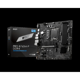 MSI | PRO B760M-P DDR4 | Processor family Intel | Processor socket  LGA1700 | DDR4 DIMM | Memory slots 4 | Supported hard disk drive interfaces 	SATA