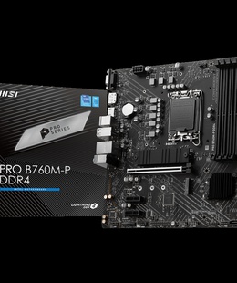 MSI | PRO B760M-P DDR4 | Processor family Intel | Processor socket  LGA1700 | DDR4 DIMM | Memory slots 4 | Supported hard disk drive interfaces 	SATA  Hover