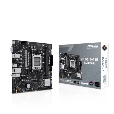  Asus | PRIME A620M-K | Processor family AMD | Processor socket AM5 | DDR5 DIMM | Memory slots 2 | Supported hard disk drive interfaces 	SATA