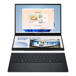  Asus | Zenbook Duo UX8406CA-PZ009W | Basalt Gray | 14  | OLED | Touchscreen | 3K | 2880 x 1800 pixels | Glossy | Intel Core Ultra 9 | 285H | 32 GB | LPDDR5X | Solid-state drive capacity 2000 GB | Intel Graphics | Windows 11 Home | 802.11be | Bluetooth version 5.4 | Keyboard language US international | Keyboard backlit