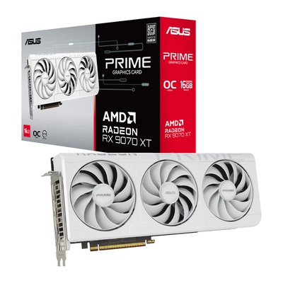  Asus Prime Radeon RX 9070 XT White OC Edition 16GB GDDR6 | AMD | 16 GB | Radeon RX 9070 XT | GDDR6 | HDMI ports quantity 1 | PCI Express 5.0