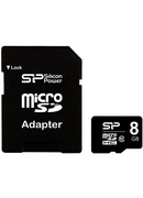 Silicon Power | 8 GB | MicroSDHC | Flash memory class 10 | SD adapter
