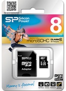 Silicon Power | 8 GB | MicroSDHC | Flash memory class 10 | SD adapter Hover