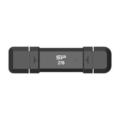  Silicon Power Portable External SSD | DS72 | 2000 GB | USB Type-A/USB Type-C 3.2 Gen 2 | Black