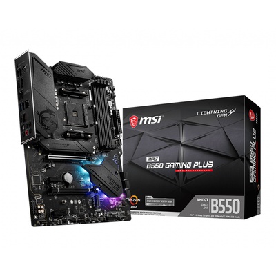  MSI | MPG B550 GAMING PLUS | Processor family AMD | Processor socket AM4 | DDR4 | Memory slots 4 | Chipset AMD B | ATX