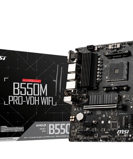 MSI | B550M PRO-VDH WIFI | Processor family AMD | Processor socket AM4 | DDR4 | Memory slots 4 | Chipset AMD B | Micro ATX  Hover