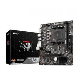  MSI | A520M-A PRO | Processor family AMD | Processor socket AM4 | DDR4 | Memory slots 2 | Chipset AMD A | Micro ATX