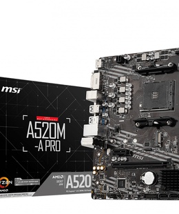  MSI | A520M-A PRO | Processor family AMD | Processor socket AM4 | DDR4 | Memory slots 2 | Chipset AMD A | Micro ATX  Hover