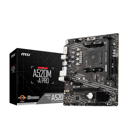  MSI | A520M-A PRO | Processor family AMD | Processor socket AM4 | DDR4 | Memory slots 2 | Chipset AMD A | Micro ATX