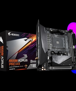  Gigabyte | B550I AORUS PRO AX 1.0 | Processor family AMD | Processor socket AM4 | DDR4 DIMM | Memory slots 2 | Chipset AMD B | Mini ITX  Hover