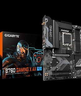  Gigabyte | B760 GAMING X AX 1.1 M/B | Processor family Intel | Processor socket  LGA1700 | DDR5 DIMM | Memory slots 4 | Supported hard disk drive interfaces 	SATA  Hover