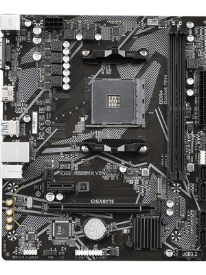  Gigabyte | A520M K V2 1.0 M/B | Processor family AMD | Processor socket AM4 | DDR4 DIMM | Memory slots 2 | Supported hard disk drive interfaces 	SATA  Hover