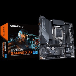 Gigabyte B760M GAMING X AX | Processor family Intel | Processor socket LGA1700 | DDR5 DIMM | Supported hard disk drive interfaces SATA