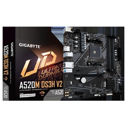  Gigabyte | A520M DS3H V2 | Processor family AMD | Processor socket AM4 | DDR4 DIMM | Memory slots 2 | Number of SATA connectors 4 | Chipset AMD A520 | Micro ATX