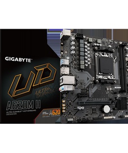  Gigabyte | A620M H 1.0 M/B | Processor family AMD | Processor socket AM5 | DDR5 DIMM | Memory slots 2 | Supported hard disk drive interfaces SATA  Hover