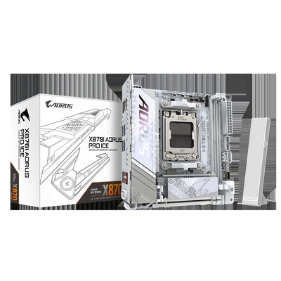 Gigabyte X870I AORUS PRO ICE | Processor family AMD | Processor socket AM5 | DDR5 SDRAM | Supported hard disk drive interfaces M.2