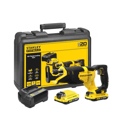  Stanley | 18V V20 Reciprocating Saw - 2 x 2.0Ah Kitbox | SFMCS300D2K-QW | 18 V