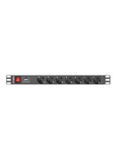  Lanberg Power Distribution unit (PDU) 19 1U 16A 2m 7X Schuko oulets | PDU-07F-0200-BK
