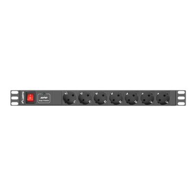  Lanberg Power Distribution unit (PDU) 19 1U 16A 2m 7X Schuko oulets | PDU-07F-0200-BK