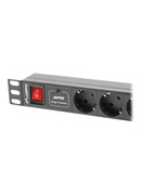  Lanberg Power Distribution unit (PDU) 19 1U 16A 2m 7X Schuko oulets | PDU-07F-0200-BK Hover