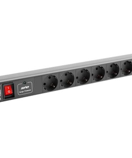  Lanberg | Power Distribution unit (PDU) 19 1U 10A 2M 7X Schuko Outlets | PDU-07F-0200-IEC-BK  Hover