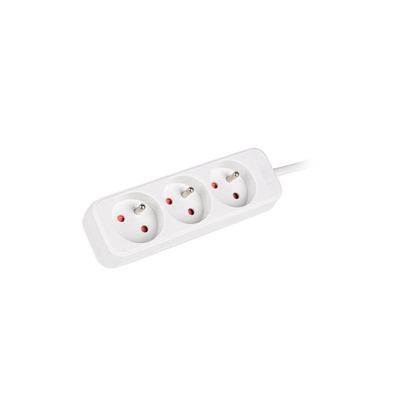  Lanberg Cable Power Strip 3M 3X French Outlets Quality-Grade Copper | PS0-03E-0300-W