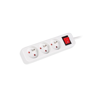  Lanberg Cable Power Strip 3M 3X French Outlets with Switch