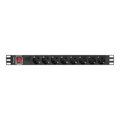  Lanberg Power Distribution unit (PDU) 19 1U 16A 2m 8X Schuko oulets | PDU-08F-0200-BK