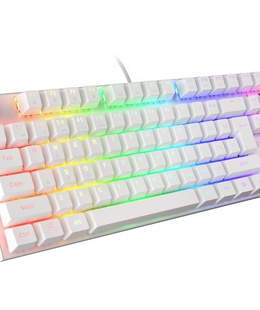 Tastatūra Genesis | THOR 303 TKL | White | Gaming keyboard | Wired | RGB LED light | US | 1.8 m | Brown Switch  Hover