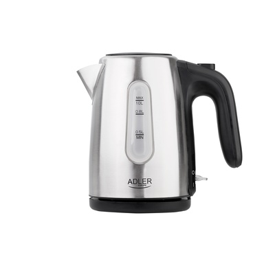 Tējkanna Adler | Kettle | AD 1273 | Standard | 1200 W | 1 L | Stainless steel | 360° rotational base | Stainless steel