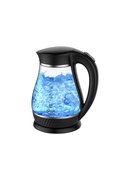Tējkanna Adler | Kettle | AD 1274 | Standard | 2200 W | 1.7 L | Plastic/Glass | 360° rotational base | Black/ transparent Hover
