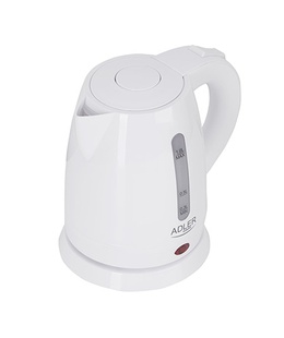 Tējkanna Adler | Kettle | AD 1272 | Electric | 1600 W | 1 L | Stainless steel/Polypropylene | 360° rotational base | White  Hover