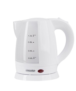 Mesko | Kettle | MS 1276 | Standard | 1600 W | 1 L | Plastic | 360° rotational base | White  Hover